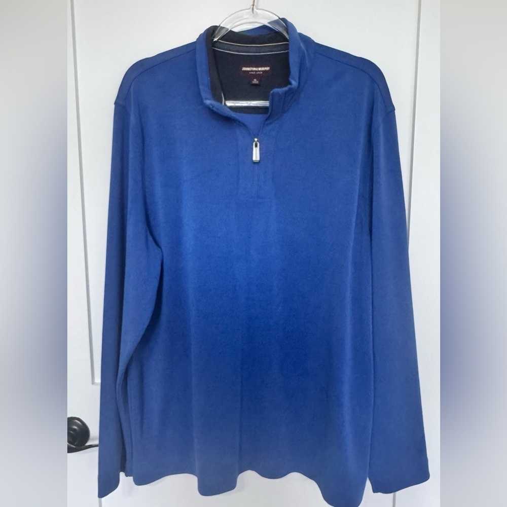 Johnston & Murphy Men's Zip-Up Blue Sweater